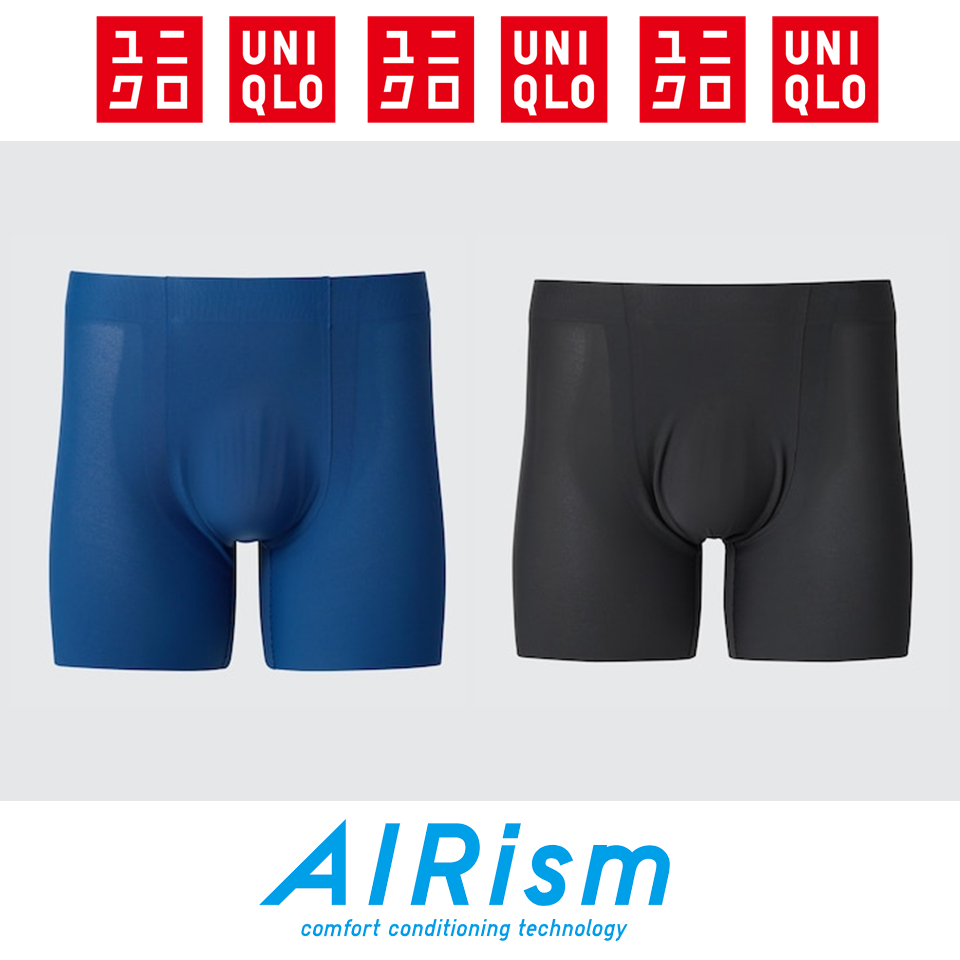 กางเกงในขาสั้นผู้ชาย ไร้ตะเข็บ ผ้าตาข่าย Uniqlo ยูนิโคล่ AIRism Ultra Seamless Anti Odor Mesh Boxer 