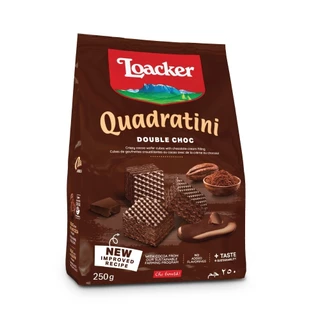ล็อคเกอร์ ควอดราตินี ดับเบิ้ล ช็อก 250 กรัม แพ็ก 6 ชิ้น / Loacker Quadratini Double Choc 250 g x 6