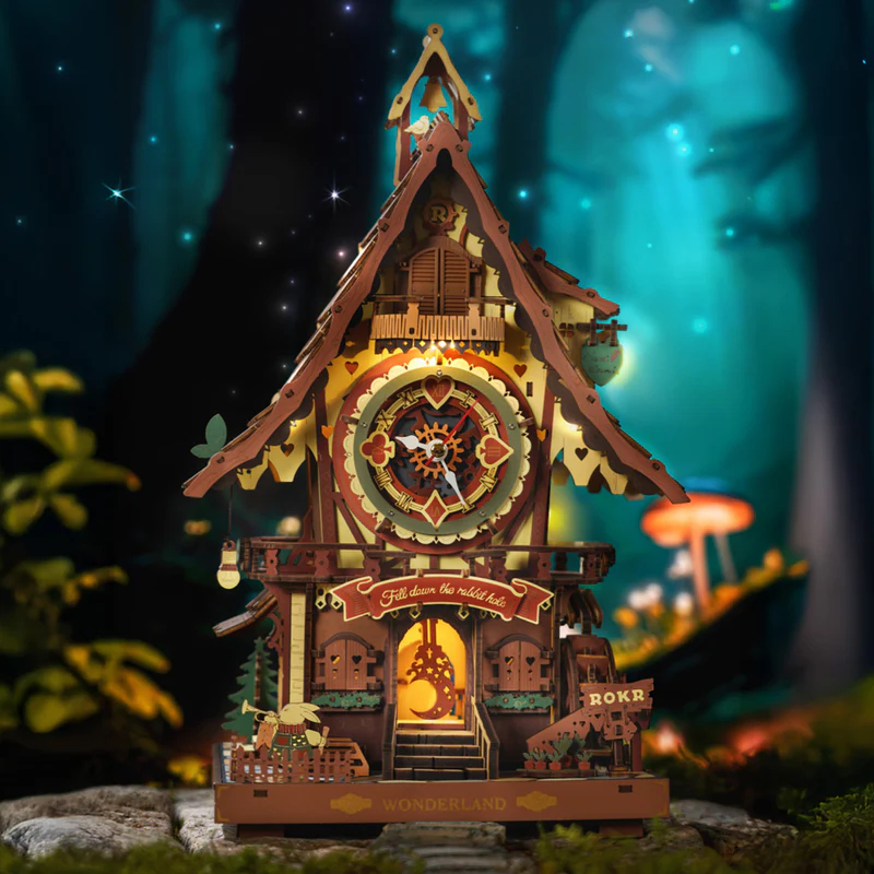 🐦 พร้อมส่ง EN.ver ⏰ Funtory นาฬิกาคุกคู DIY Cuckoo Clock ของเล่น ของขวัญ ของแต่งบ้าน ROKR LC901C