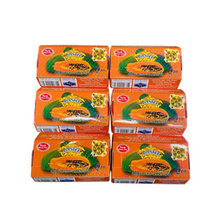 ASANTEE สบู่เอแซนเต้ มะละกอผสมน้ำผึ้ง 1แพ็คมี6ก้อน ปริมาณสุท…