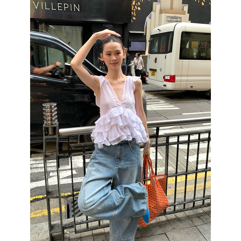Vintage Flamingo- Label Top แบรนด์แท้
