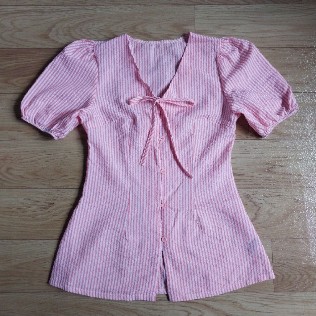 Lovito ชุดเซตลายทางสีชมพู