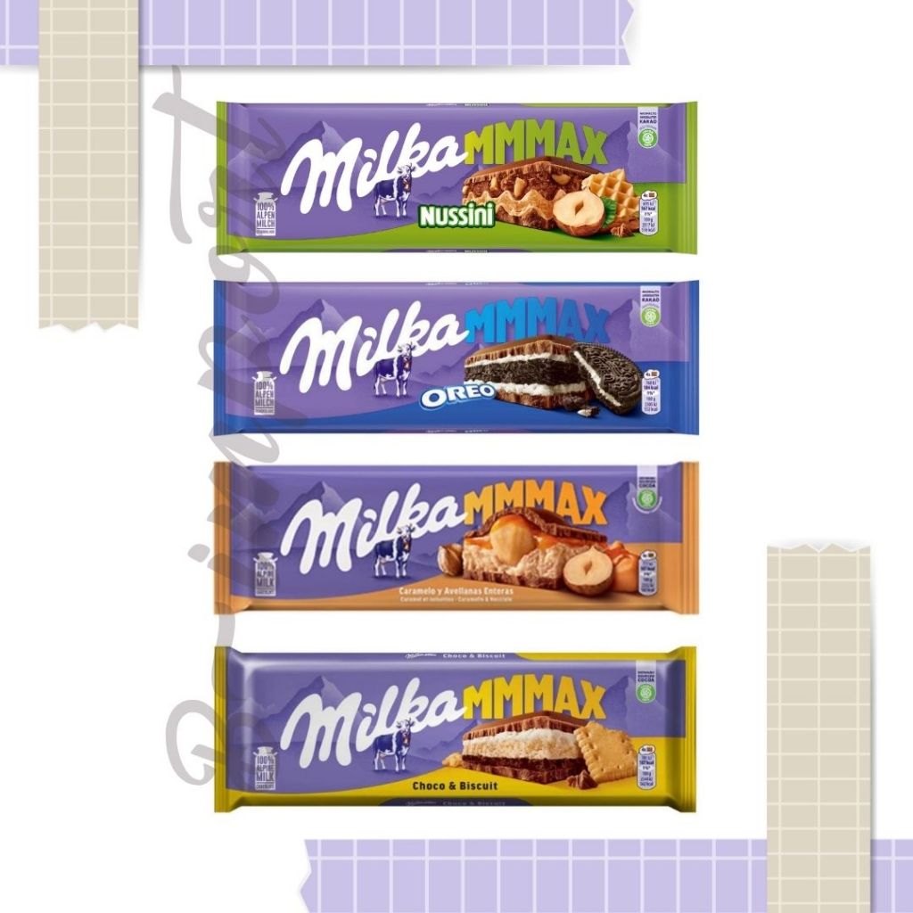 Milka chocolate bar สินค้าจาก เยอรมัน น้ำหนัก 270 - 300 กรัม มี 6 รส จากเยอรมัน
