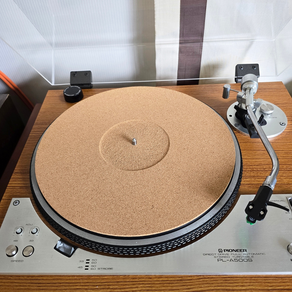 แผ่นรองแผ่นเสียง ไม้ก๊อกผสมยาง Cork slipmat for turntable #2