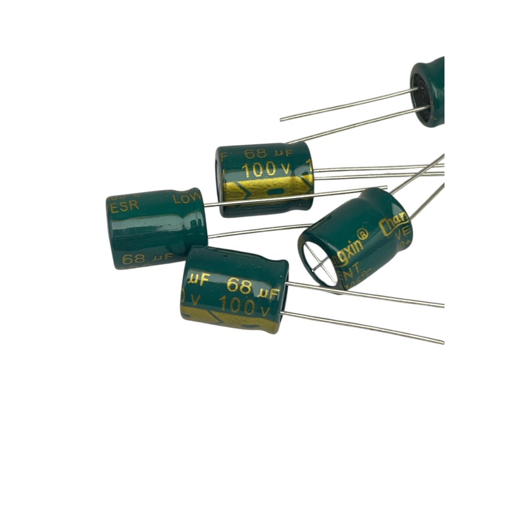 5ตัว Capacitor คาปาซิเตอร์ uf 68 uf 100 V 2 ขา 68uf ตัวเก็บประจุ ใหม่พร้อมส่ง