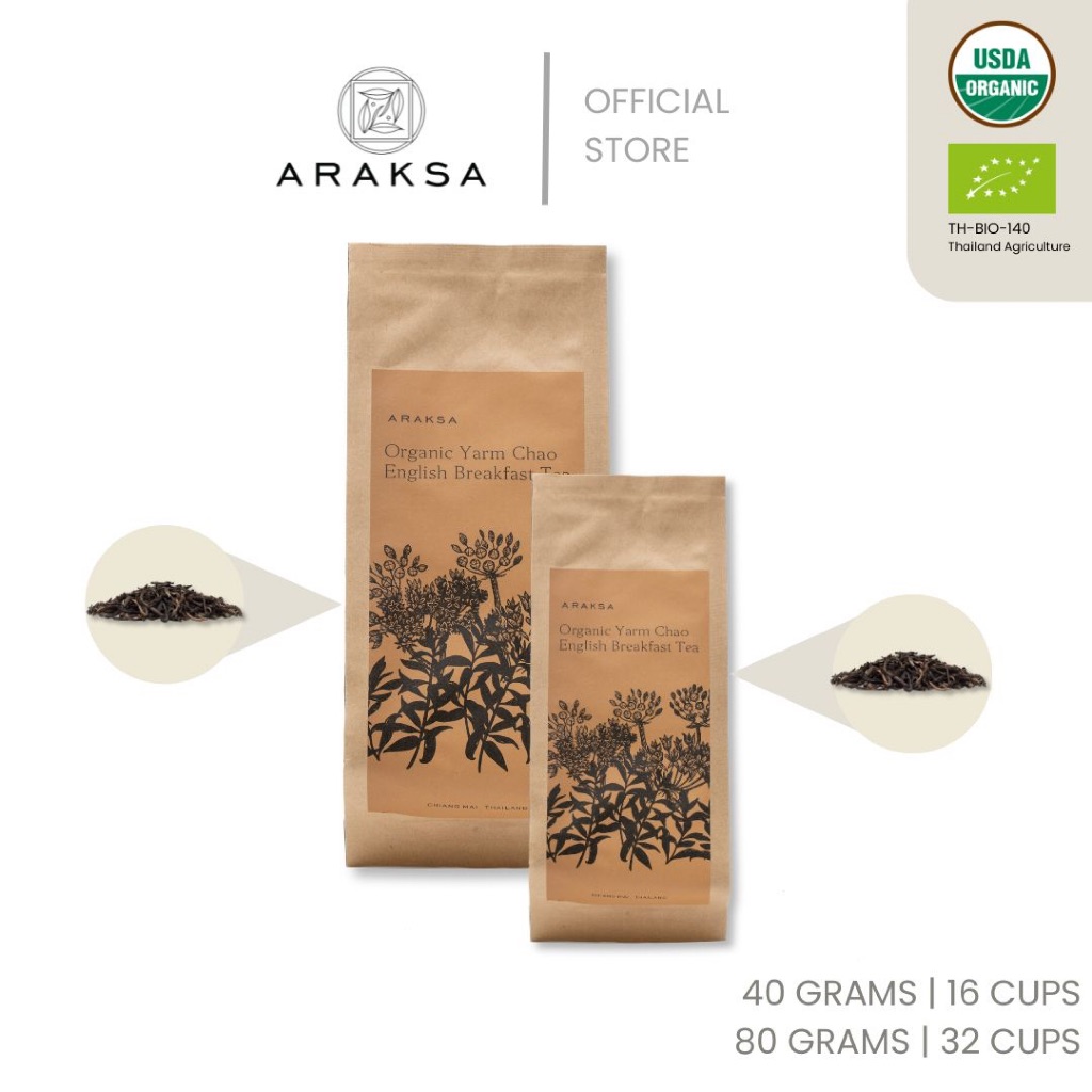 ARAKSA "ยามเช้า" ชาอิงลิชเบรคฟาสต์ออร์แกนิค บรรจุถุงคราฟต์ | ARAKSA Yarm Chao English Breakfast | US