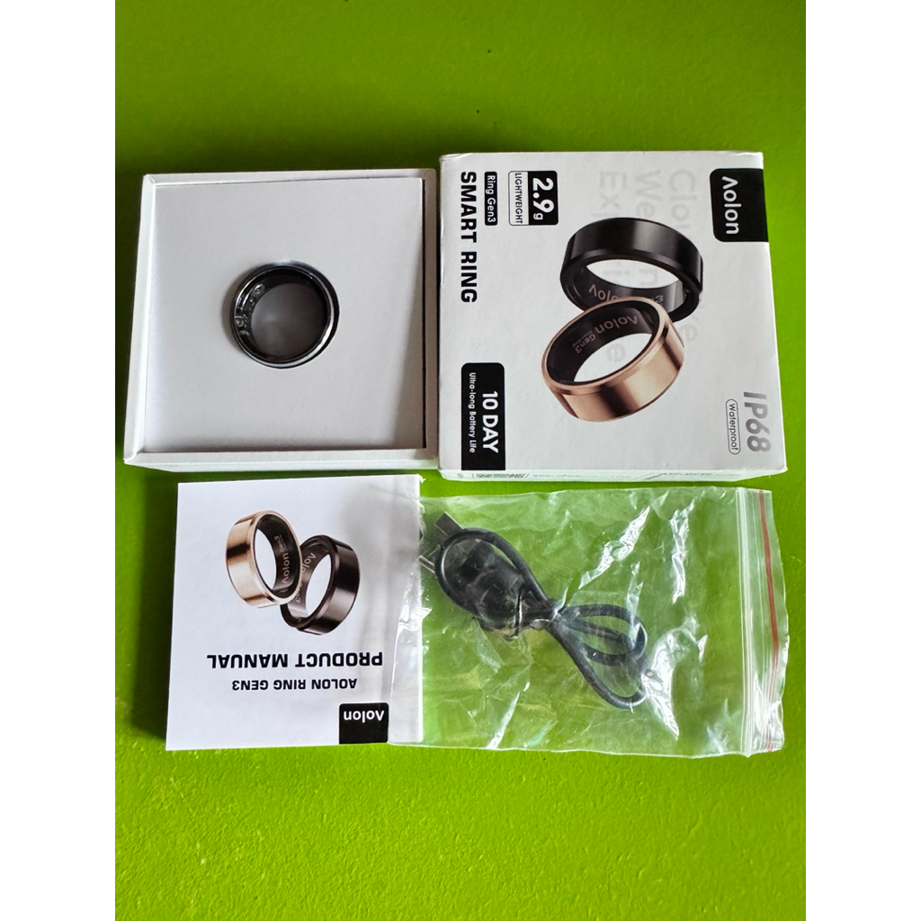 แหวนเพื่อสุขภาพ Aolon Smart Ring Gen3 เบอร์ 11 กันน้ำได้ระดับ IP68 สภาพสวยมากๆ