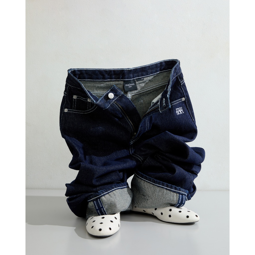 maison KEEPS | Pluto Jeans [Unisex] | กางเกงยีนส์ ทรงขากระบอกตรง กางเกงเอวกลาง (ระดับสะดือ) ไม่ใช่เอวสูง รูปที่ 7