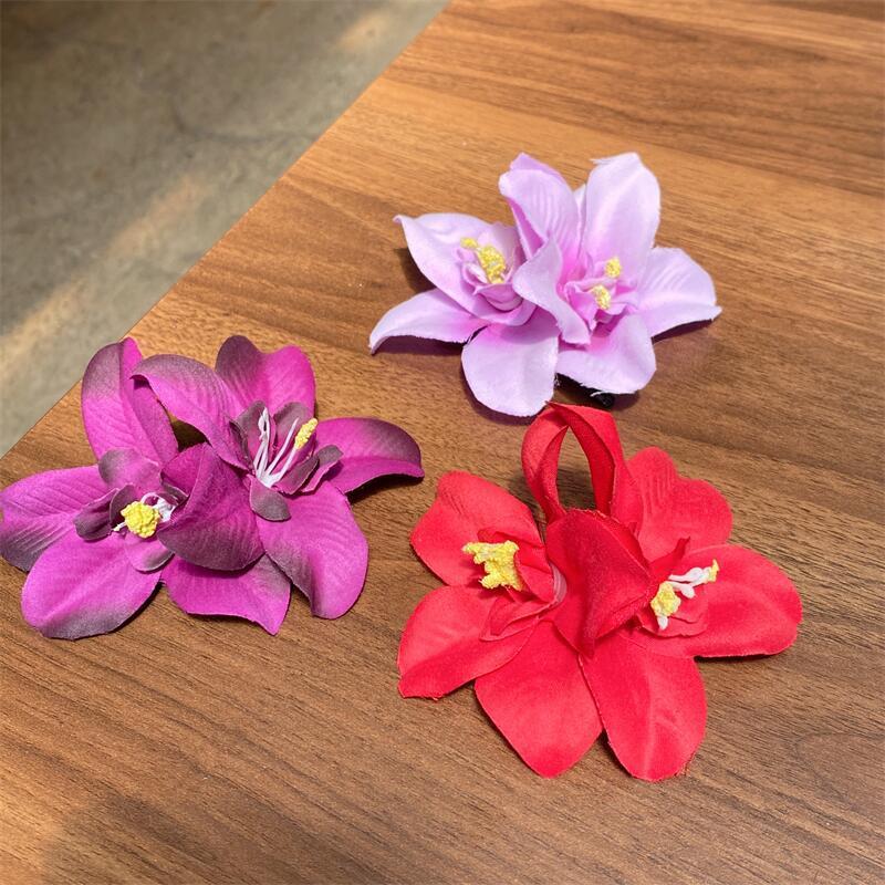 Blingtrinket🌸🌸กิ๊บติดผม รูปดอกกล้วยไม้ กิ๊บติดผมชายหาด สําหรับผู้หญิง PU เกรดพรีเมียม ราคาย่อมเยาว์. - รูปที่ 5