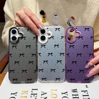 โลหะชุบโลหะด้วยไฟฟ้า ไอโฟนหมีสีชมพูfor 11 iPhone 12 13 14 15Pro MAX X XS XR 7 8Plusลิตเติ้ลสตาร์สร้างสรรค์โบว์สไตล์เรียบ