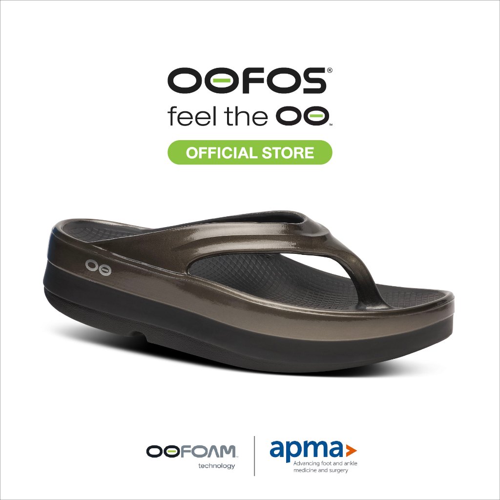 OOFOS OOmega Luxe Titanium Mirror รองเท้าเพื่อการฟื้นฟู