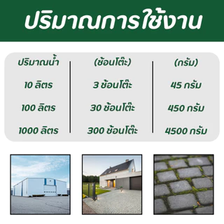 ผงกำจัดตะไคร่น้ำ ถังใหญ่ 15 กก. ใช้บนพื้นผิว ไม่ต้องขัด สำหรับพื้นที่ 5000-10000 ตรม