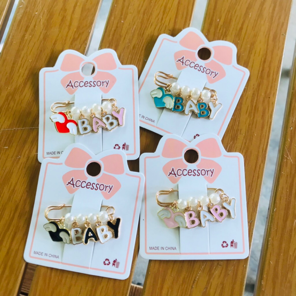 💕เข็มกลัดเบบี้หัวใจมีปีก ขนาด 3.8 ซม. สำหรับคุณแม่ คนท้อง พร้อมส่ง