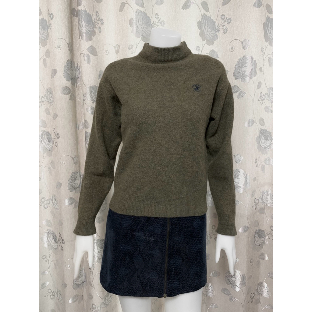 (SWY530)  เสื้อสเวตเตอร์ไหมพรม คอเต่า แบรนด์ BEVERLY HILLS POLO CLUB ไซส์ M อก 35“ (ยืดได้ถึง 41”) ⭐