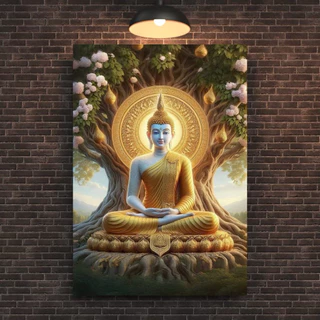 กรอบลอยไวนิล รูปพระพุทธเจ้า ตกแต่งบ้านและห้องพระ