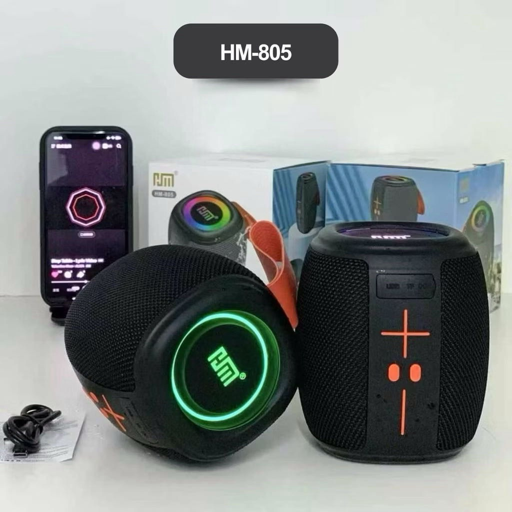 ส่งด่วนจากไทยสลำโพงบลูทูธไร้สาย ขนาดมินิ รุ่น HM-805 พร้อมสายหิ้ว พกพกง่าย USB/TF/BT/TWS
