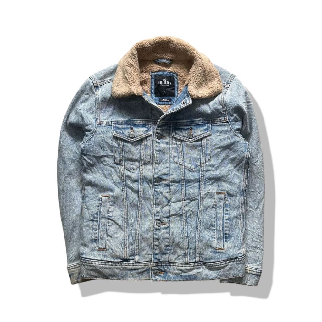 Hollister California Sherpa Denim Jacket รอบอก 40”