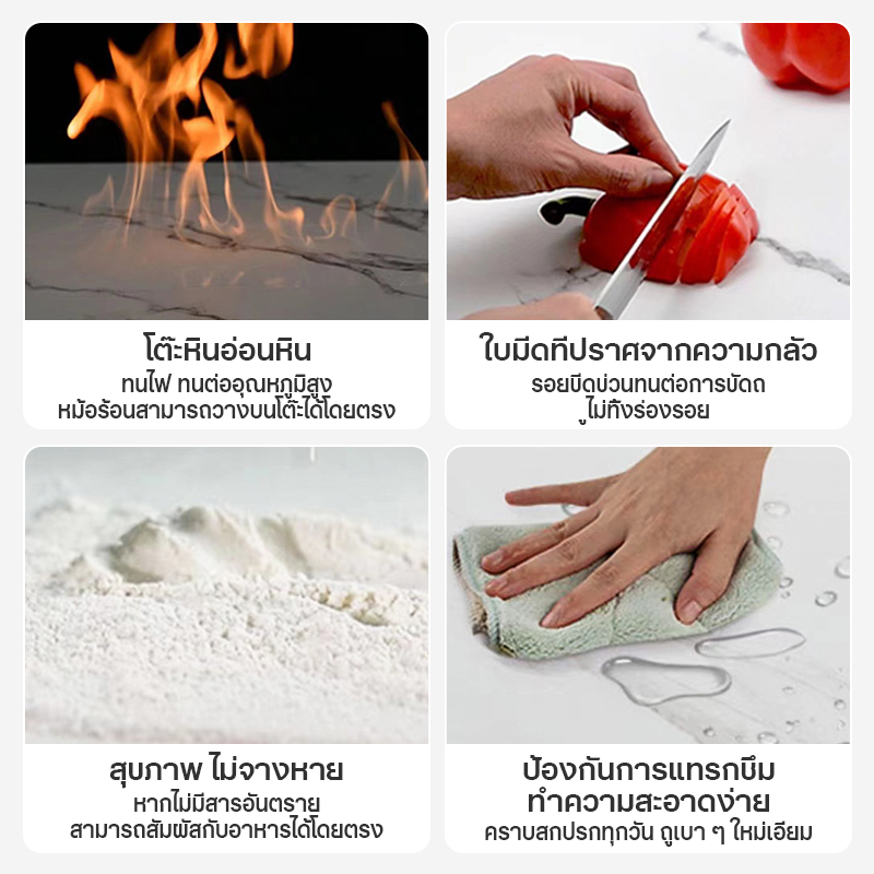 🔥พร้อมส่ง🔥โต๊ะกาแฟ โต้ะกลาง โต๊ะกลางโซฟา โต๊ะหินอ่อนหินหนา 9มม ขาเหล็ก แข็งแรงและทนทาน กันน้ำและกันความชื้น ติดตั้งง่ายz - รูปที่ 5