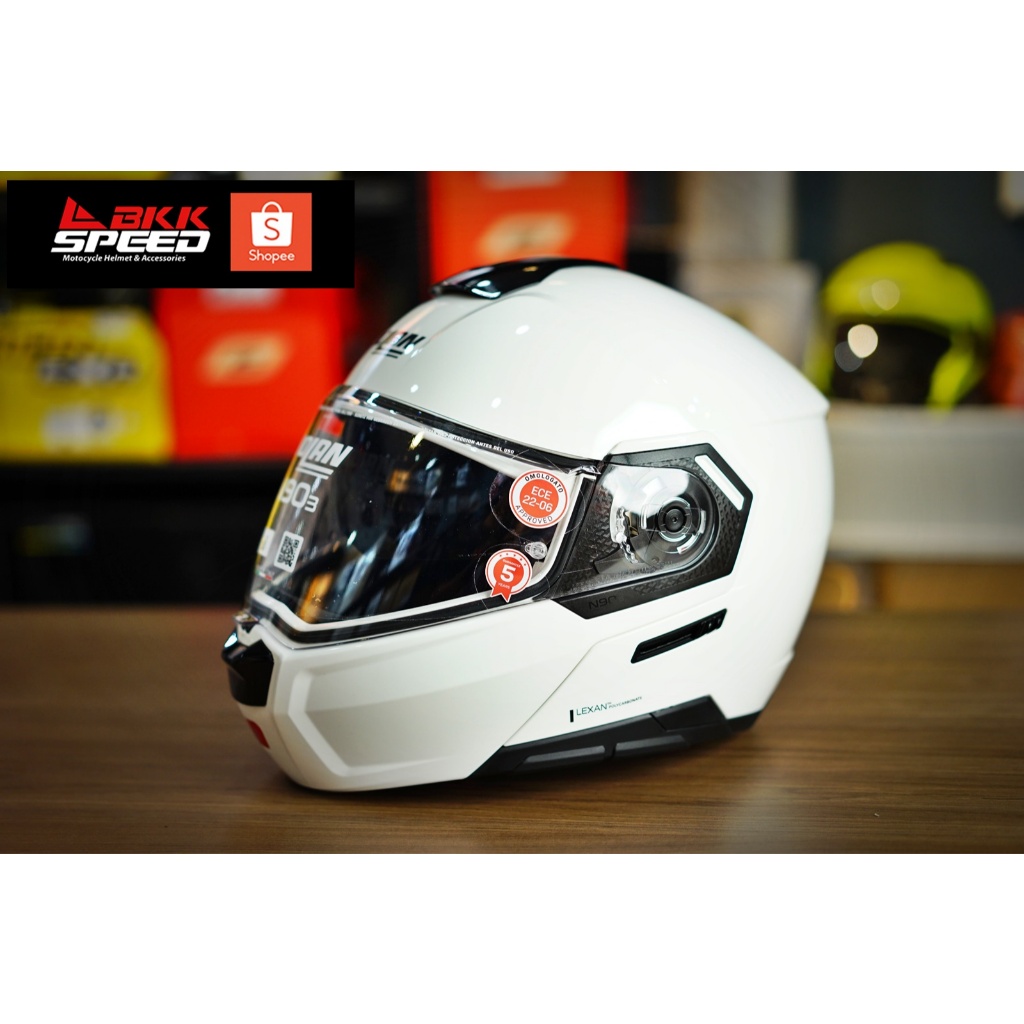 Nolan N90-3 Classico White (305)  ECE R22.06 ลอตใหม่