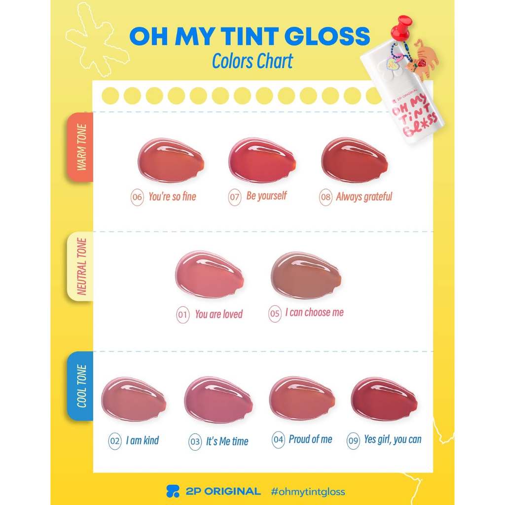 ลิปกลูโคส (แถมสุ่มพวงกุญแจ) 2P ORIGINAL Oh My Tint Gloss 3g. - รูปที่ 7