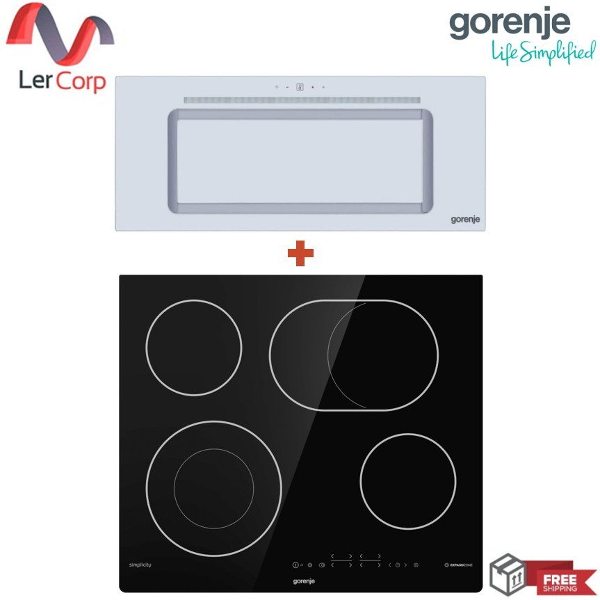 (Gorenje) เครื่องดูดควันฝังใต้ตู้ WHU52-TH + เตาไฟฟ้าเซรามิคแบบติดตั้งฝัง รุ่น ECT643SYB
