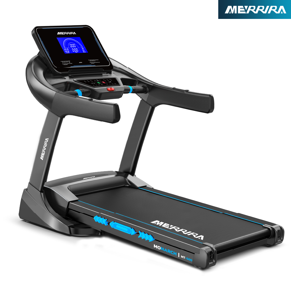 MERRIRA ลู่วิ่งไฟฟ้า 4.8 แรงม้า รุ่น MT-560 สายพานกว้าง 56 ซม. เชื่อมต่อ ZWIFT และ KINOMAP ได้ ระบบลู่วิ่ง 2 ชั้น