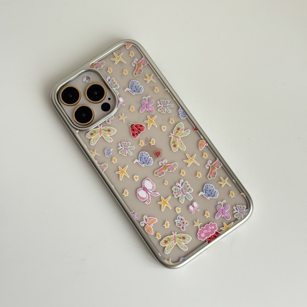 *ไม่ทำเพิ่มแล้ว*อ่านภาพ2ก่อนสั่ง*amuse stuff-case sea heart&butterfly silver trim เคสหลังใสขอบสีเงินสุดน่ารัก ราคา ถูกที่สุด ดีลบีเคเค แกลเลอรีภาพที่ 6