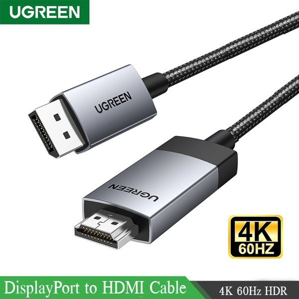 (พร้อมส่ง) UGREEN DP119 DisplayPort to HDMI Cable 4K 60Hz HDR Active DP 1.2 to HDMI 2.0