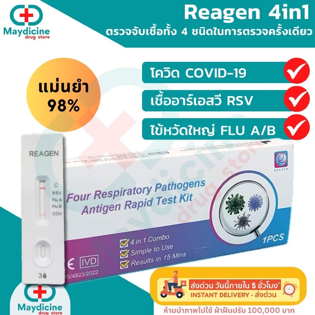 ชุดตรวจไข้หวัดใหญ่ โควิด RSV Flu A/B Covid ATK reagen 4in1