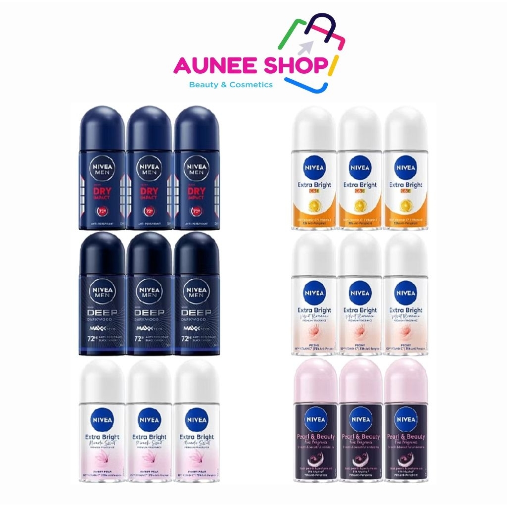 ส่งฟรี/มีไลฟ์ [แพ็คx3] นีเวีย โรลออน ระงับกลิ่นกาย 50 มล.