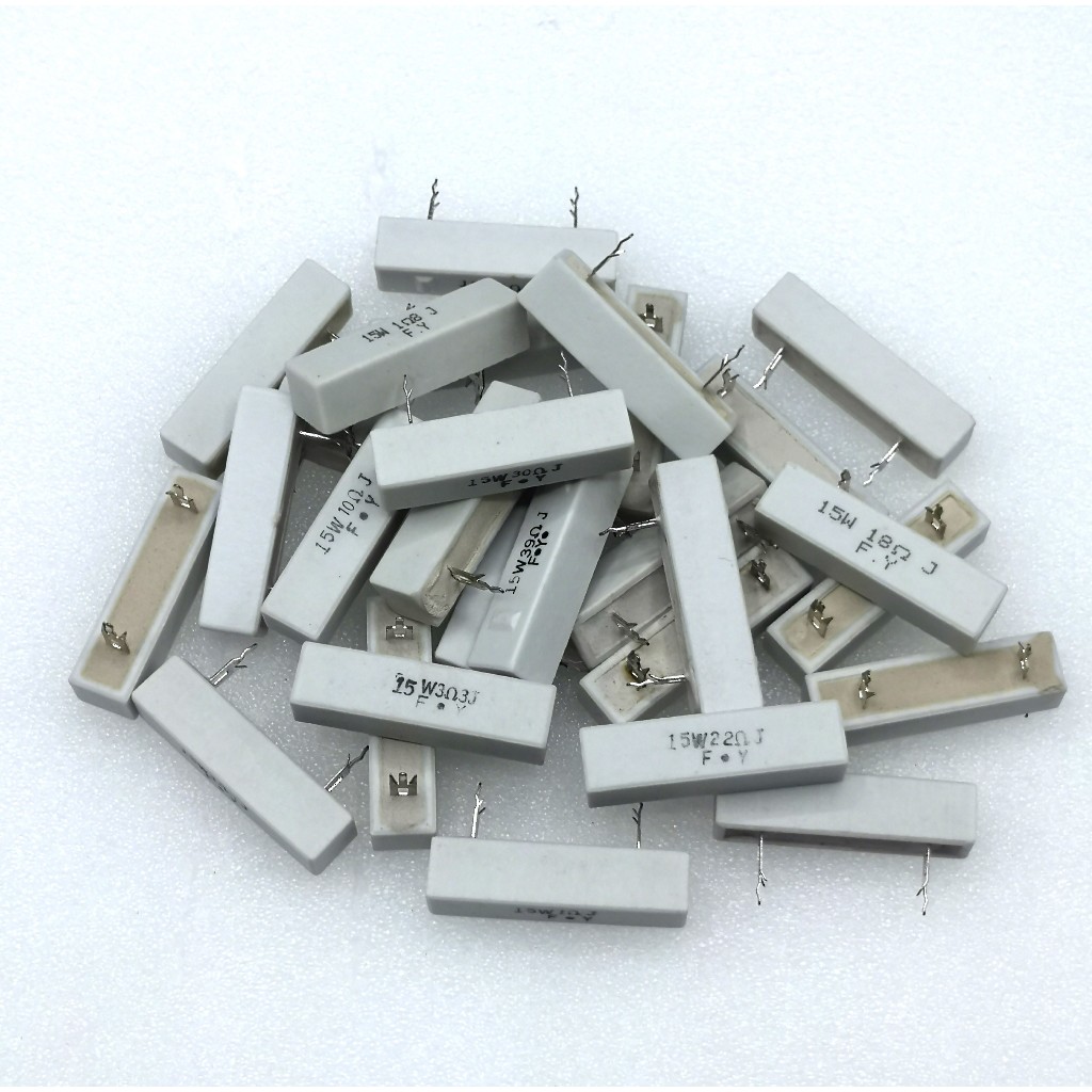 ตัวต้านทาน,R,RESISTER,15 W แบบกระเบื้อง มีหลายค่าให้เลือก(ราคาขายต่อ 1 ตัว)