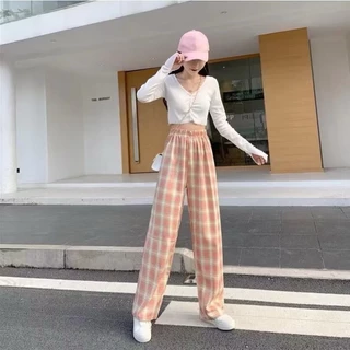 [ส่งจากไทย] 𝑩𝒓𝒂𝑩𝒓𝒂𝑩𝒓𝒂 #L-001 กางเกงขายาว ผ้า cotton ผ้านิ่มๆ เด้งๆๆใส่สบาย