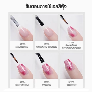Nawoelite สีทาเล็บเจล เบส ไพรเมอร์ เจลทาเล็บ เบสเจล ไพรเมอร์เล็บ อุปกรณ์เนลอาร์ต สไตล์น้ำประสานสี DIY สไตล์ลายน้ำ
