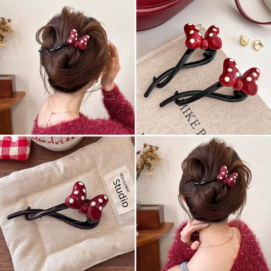 พร้อมส่ง!🇹🇭 ราคา/ชิ้น Minnie Style Bow Clip กิ๊บโบว์มินนี่มัดผม ขนาดใหญ่ เก๋ไก๋สดใส เนื้องานเกาหลี เกรดพรีเมียม คุณภาพดี