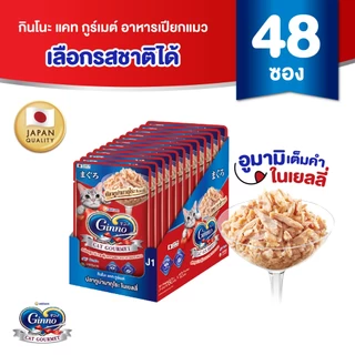 [ยกลัง] Ginno Jelly กินโนะ แคท กูร์เมต์ อาหารเปียกแมว ปลาทูน่า 60 กรัม มี 4 รสชาติ x 48 แพ็ค