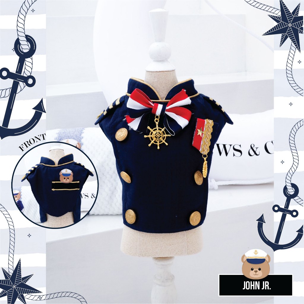 John JR. เสื้อคลุมกัปตัน เสื้อผ้าสำหรับสัตว์เลี้ยง by PAWS & CLAWS