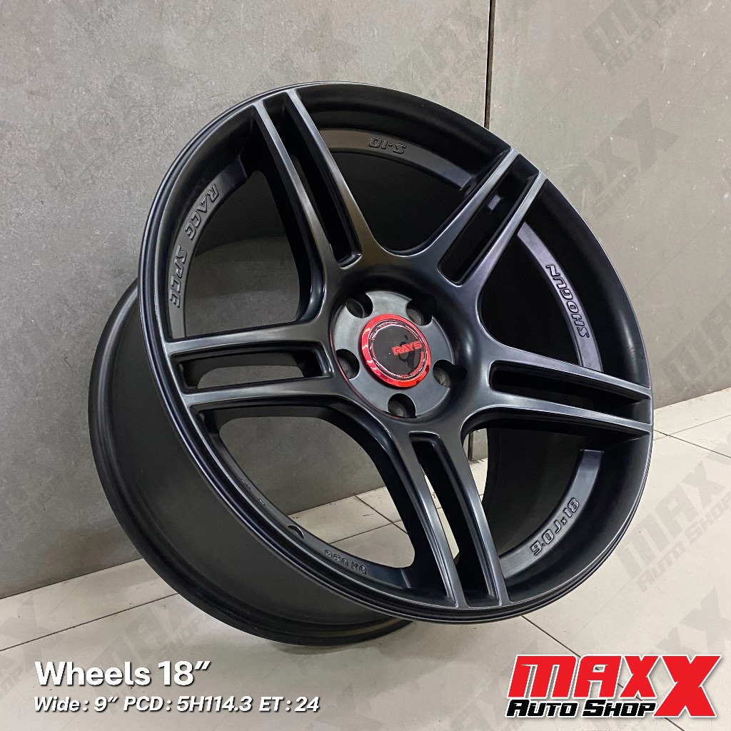 ล้อแม็กซ์ SHOGUN S.10 ขอบ 18x9" 5H114.3 ET24 สีดำด้าน (ขายเป็นชุด 4 วง) F-S1018905H/24MBIM1