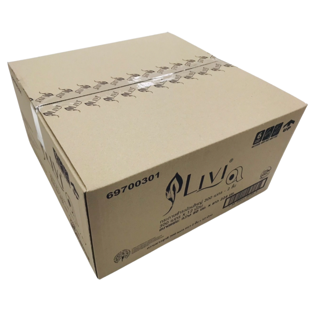 (ยกลัง) Livi กระดาษชำระเจอาร์ที หนา 2 ชั้น 300 เมตร (8 cm.) จำนวน 12 ม้วน/ลัง - รูปที่ 3