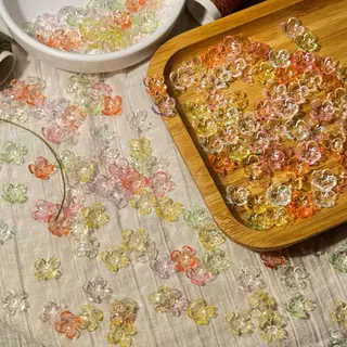 จี้ลูกปัดดอกไม้ ลูกปัดดอกไม้แบบครอบ 10กรัม diy