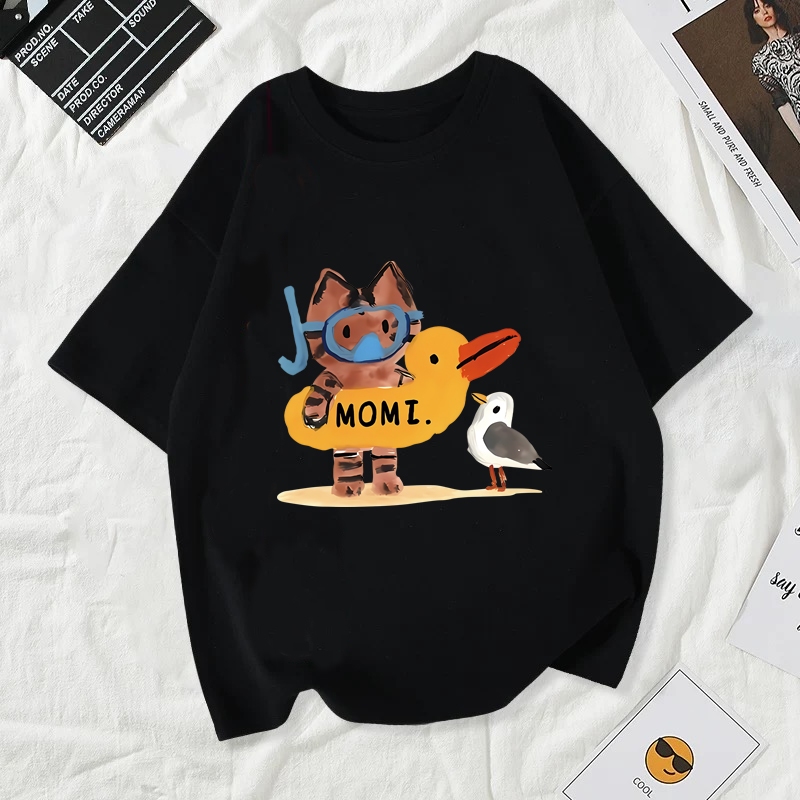 เสื้อยืดผู้หญิงแฟชั่นสาวลายการ์ตูนน่ารักฤดูร้อนเสื้อผ้าแฟชั่นส่วนเกาหลีสวมใส่สบายมาก#A197 - รูปที่ 4