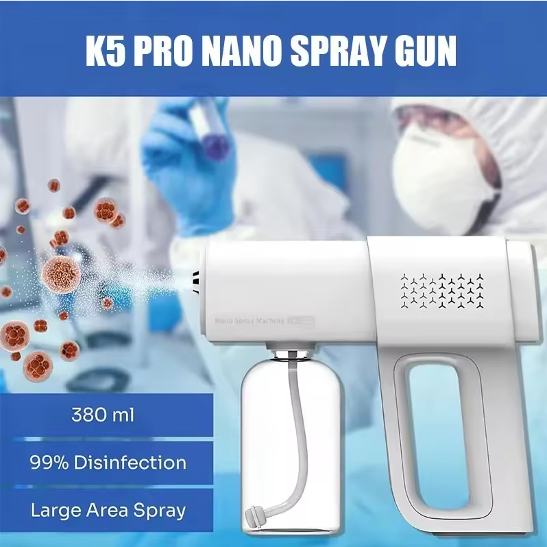 (ขายดี)พร้อมส่ง! เครื่องพ่นแอลกอฮอล์ รุ่น K5 PRO ปืนพ่นแอลกอฮอล์ เครื่องพ่นละอองนาโน ขนาด 380ml Nano Spray Machine Atomi