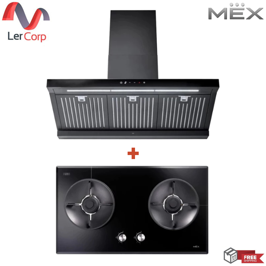 (Mex) เครื่องดูดควัน K635BFB90 + เตาแก๊สแบบฝัง V7812MHR