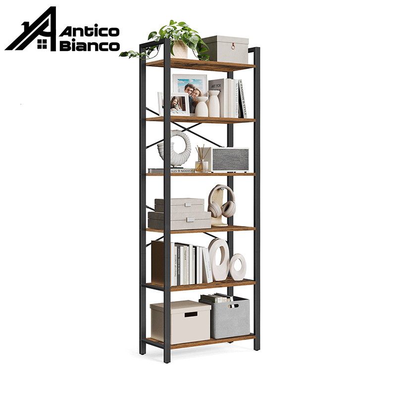 ​Antico ชั้นวางหนังสือ ชั้นวางของ มีคานเสริมด้านหลัง เหล็กหนา แข็งแรงมาก เหมาะสำหรับห้องนั่งเล่น สำนักงานที่บ้าน