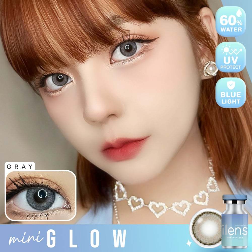 🔥คอนแทคเลนส์✨ขนาดกลาง✨Mini Glow ( ilens )✨Brown/Gray