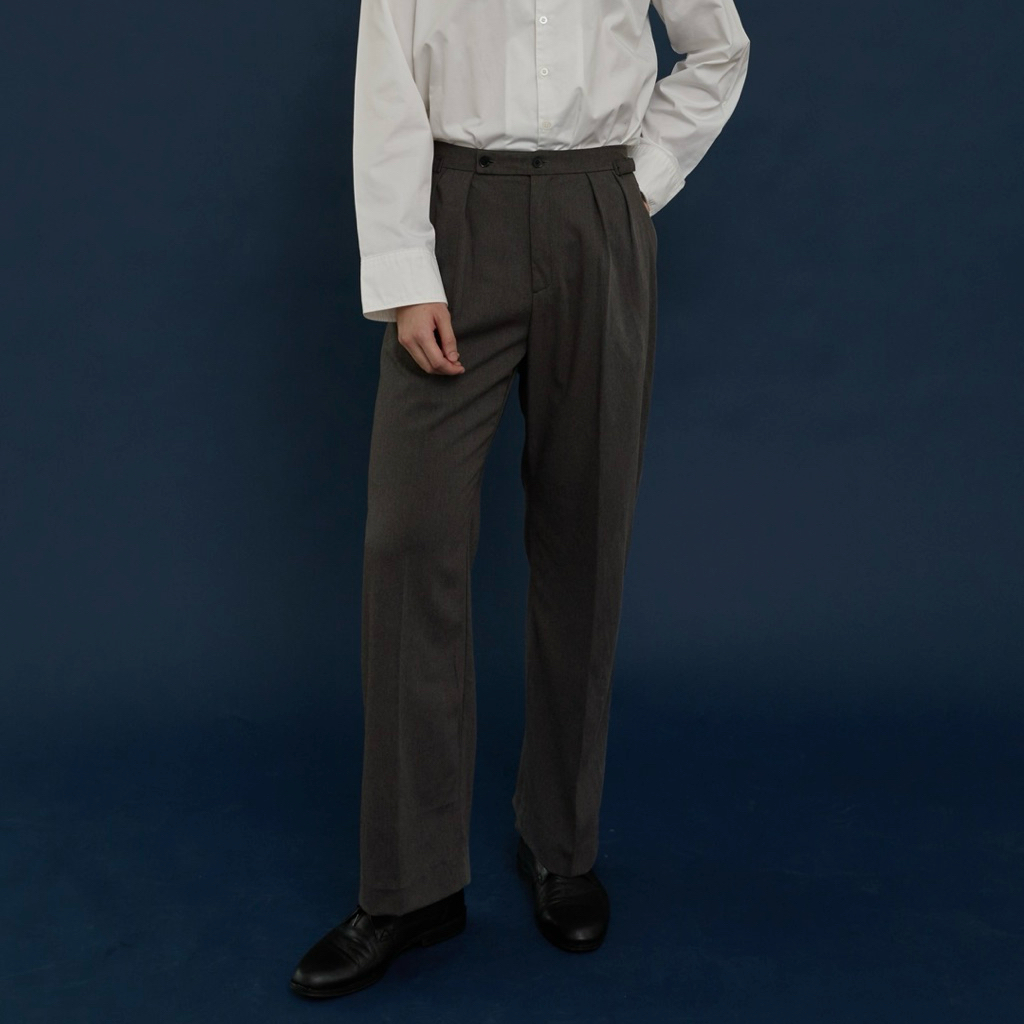 DUMB - Full Cut Wool Trousers กางเกงขายาวเอวสูงผ้าวูล