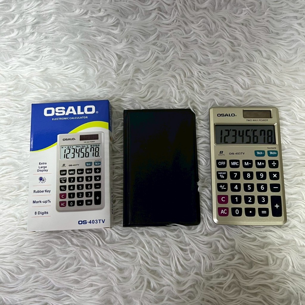 เครื่องคิดเลข OSALO รุ่น OS-403TV เครื่องคิดเลขขนาดพกพา หน้าจอ 8 หลัก คิด TAX ได้