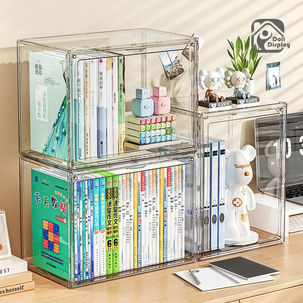 กล่องเก็บของ กล่องอะคริลิคใส กล่องเก็บหนังสือ ความจุขนาดใหญ่ กันฝุ่น กันน้ำ และมีความโปร่งใสสูง แข็งแรงทนทาน