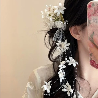 Lunar Blossom🌸กิ๊บติดผมลายดอกไม้🌸กิ๊บติดผมดอกลิลลี่ออฟเดอะวัลเลย์จำลอง ตกแต่งผมสไตล์เกาหลีแฮนด์เมด