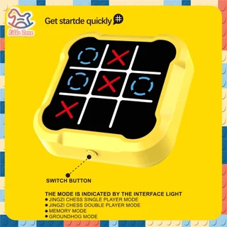 Tic-Tac-Toe ของเล่นครอบครัว 3 in 1 เกมปริศนามือถือ ของเล่นเกมกระดานแบบโต้ตอบ เกมคอนโซลปริศนา