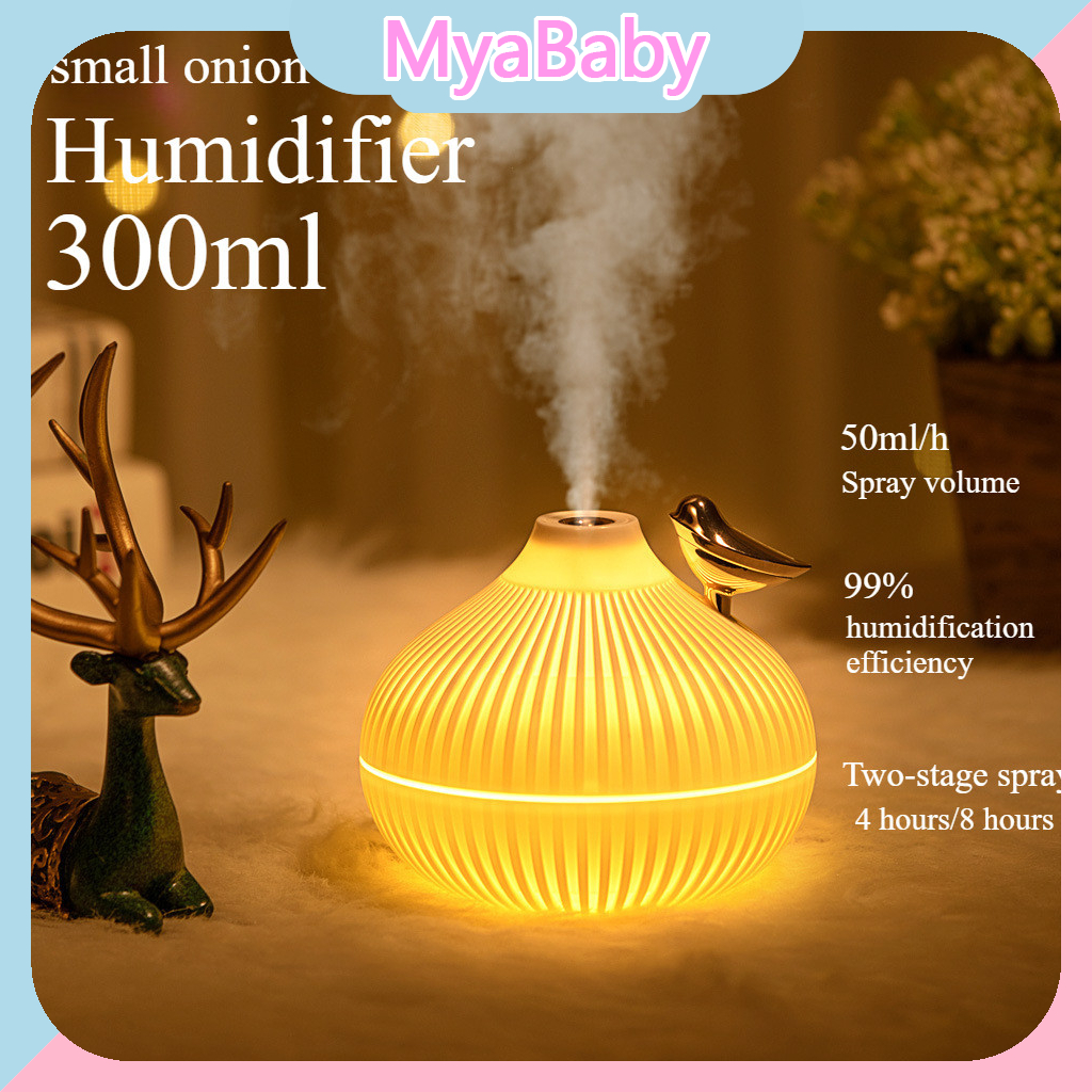 COZluvเครื่องเพิ่มความชื้นในอากาศ, สเปรย์สองสปีด, ความจุ300ml, เติมน้ำเงียบ, เหมาะสำหรับสำนักงาน, ไฟกลางคืนข้างเตียง
